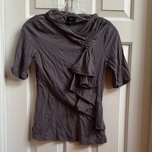 Deletta Gray Draped Blouse